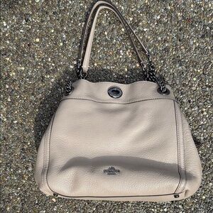 Coach Tan Leather Shoulder Bag with Timeless Design . Like new inside and out.